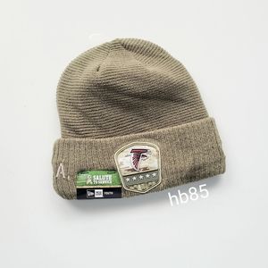 Atlanta Falcons New Era Salute to Service Sideline Cuff Knit Hat Olive Youth OS